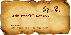 Szánthó Norman névjegykártya